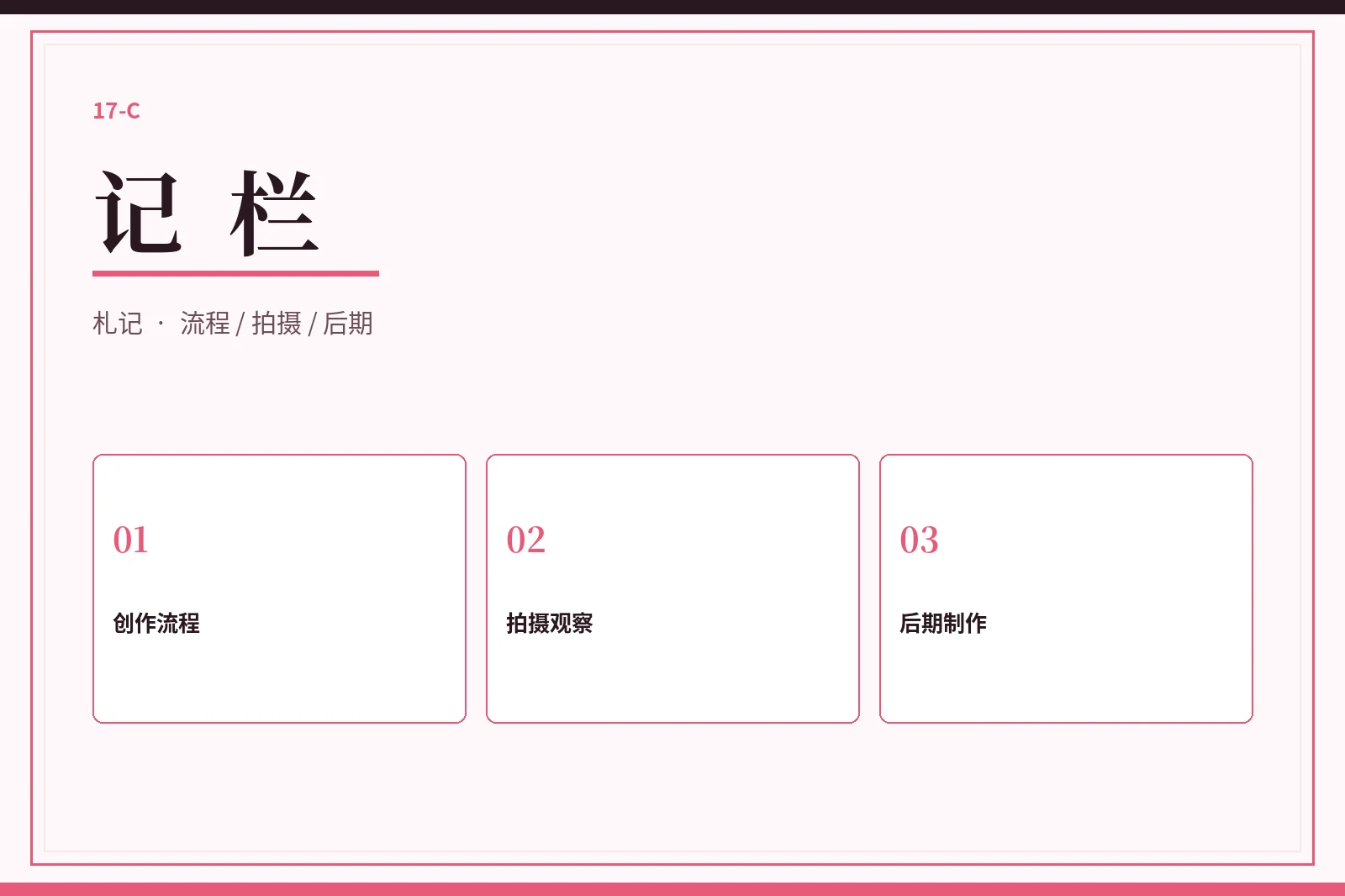记栏制作观察
